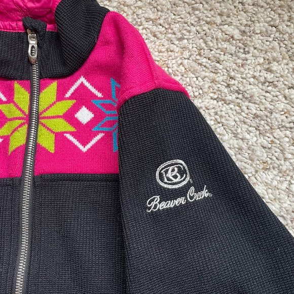 EUC youth Large black Spyder core sweater jacket with beaver Creek Resort logo - Picture 2 of 6